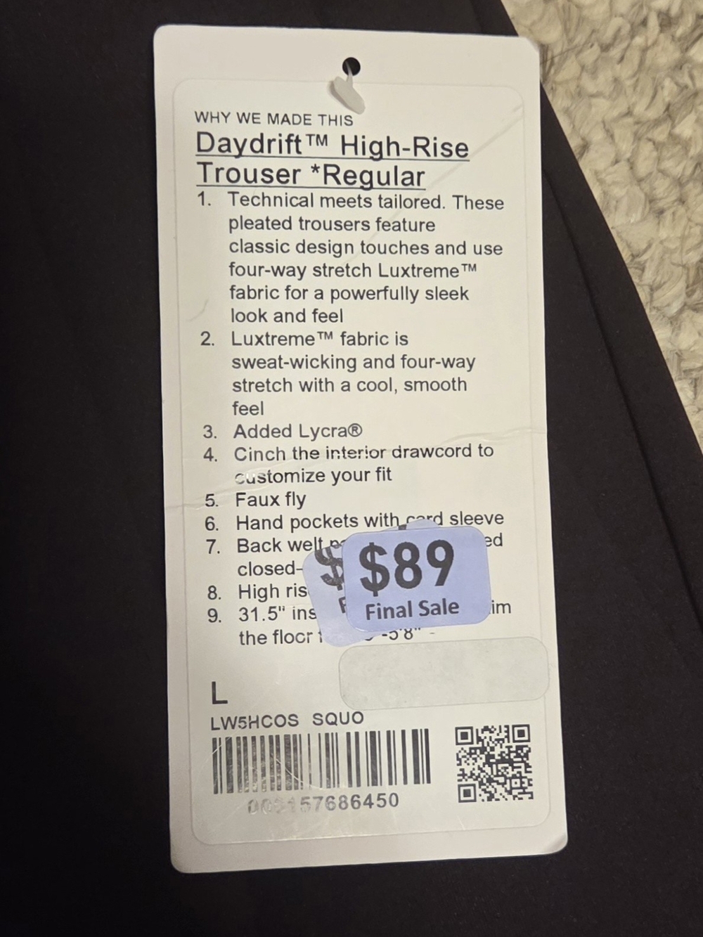 Lululemon NWT Daydrift Trousers - Picture 2 of 5